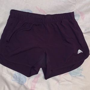 Purple adidas shorts